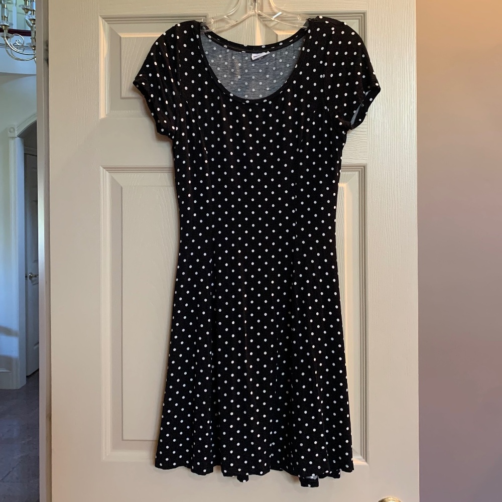 Beach Time Black/White Polka Dot Dress sz 38